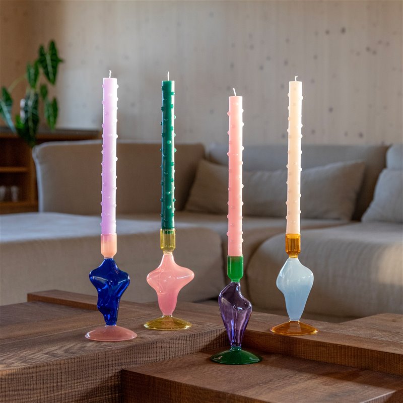 Candle holder light blue